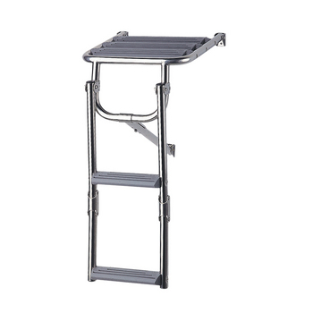 Platform Ladder,Inox 316, with 2 Plastic Steps